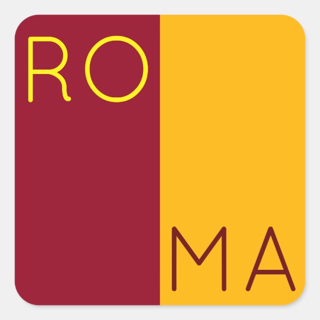 Flagge der Stadt Rom, Italien Quadratischer Aufkleber (Vorderseite)