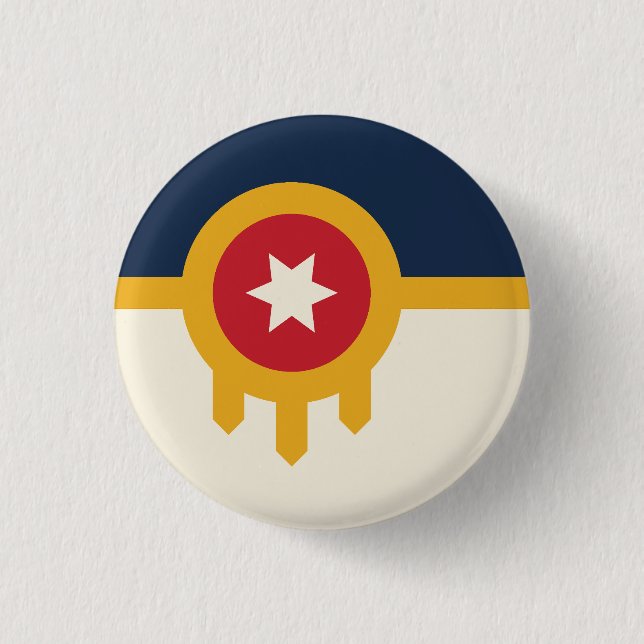 Flagge der Stadt Tulsa, Oklahoma State Button (Vorderseite)