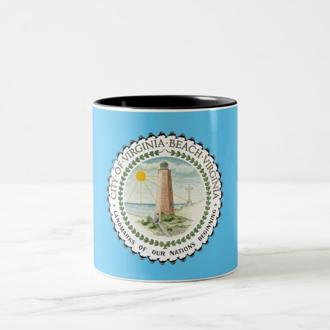 Flagge der Stadt Virginia Zweifarbige Tasse (Mittel)