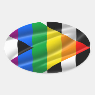FLAGGE DER STREITBAREN FREUNDSCHAFT OVALER AUFKLEBER