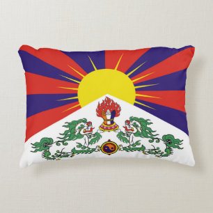 Flagge der Tibet- oder Schnee-Löwe-Flagge Dekokissen