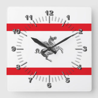 Flagge der Toskana (Italien) Quadratische Wanduhr