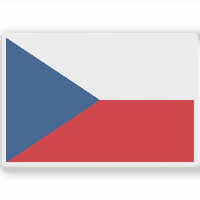 Flagge der Tschechischen Republik Aufkleber (Vorderseite)