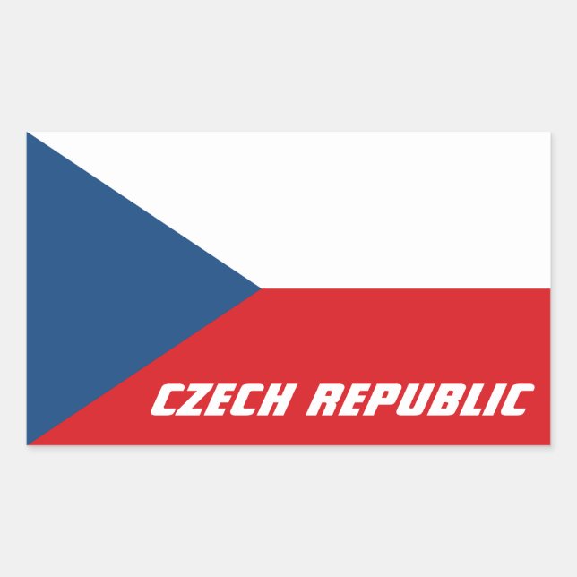 Flagge der Tschechischen Republik Rechteckiger Aufkleber (Vorderseite)