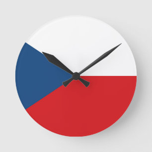 Flagge der Tschechischen Republik Runde Wanduhr