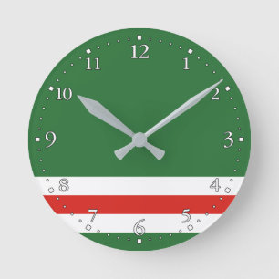 Flagge der Tschetschenischen Republik Itschkerien Runde Wanduhr