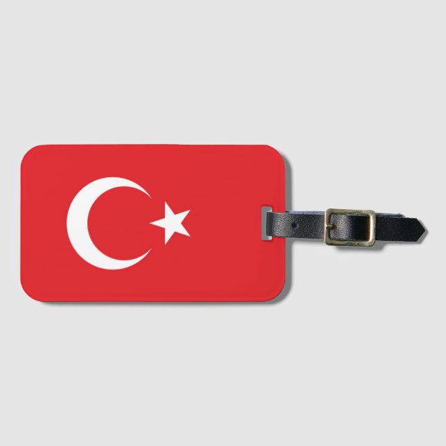 Flagge der Türkei Gepäckanhänger (Vorderseite (Horizontal))
