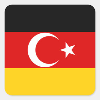Flagge der türkischen Gemeinde in Deutschland Quadratischer Aufkleber