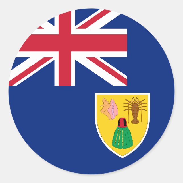 Flagge der Turks- und Caicosinseln Runder Aufkleber (Vorderseite)