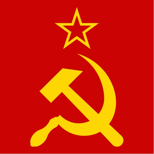 Flagge der UdSSR - Flagge der Sowjetunion Freistehende Fotoskulptur (Vorne)