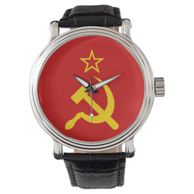 Flagge der UdSSR - sowjetische Gewerkschaft Armbanduhr (Vorderseite)
