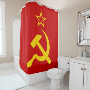 Flagge der UdSSR - sowjetische Gewerkschaft Duschvorhang