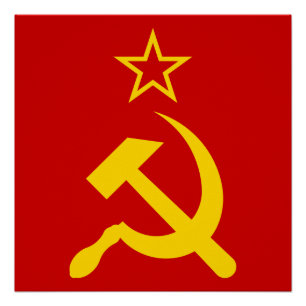 Flagge der UdSSR - sowjetische Gewerkschaft Poster