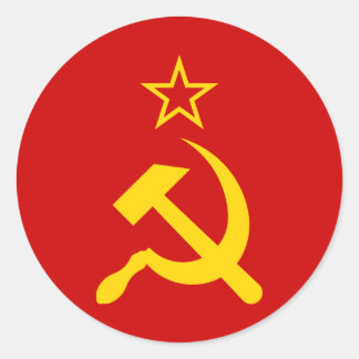 Flagge der UdSSR - sowjetische Gewerkschaft Runder Aufkleber