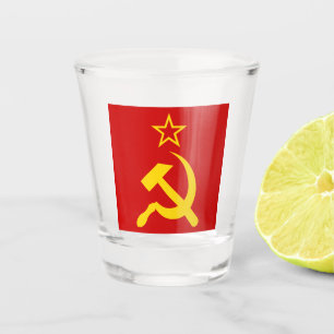 Flagge der UdSSR - sowjetische Gewerkschaft Schnapsglas