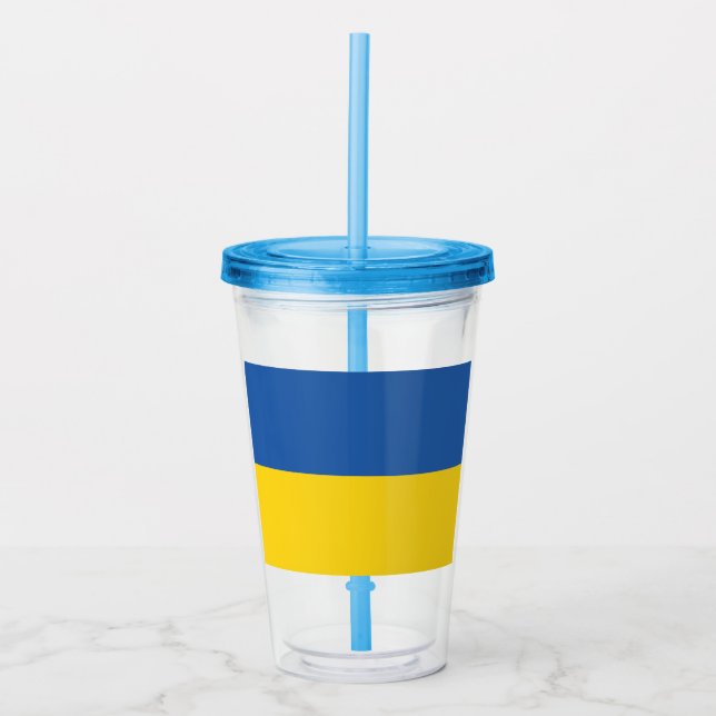 Flagge der Ukraine Acryltrinkbecher (Vorderseite)