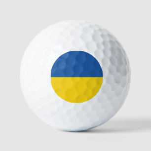 Flagge der Ukraine Button Golfball