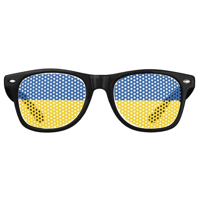 Flagge der Ukraine Button Partybrille (Vorderseite)