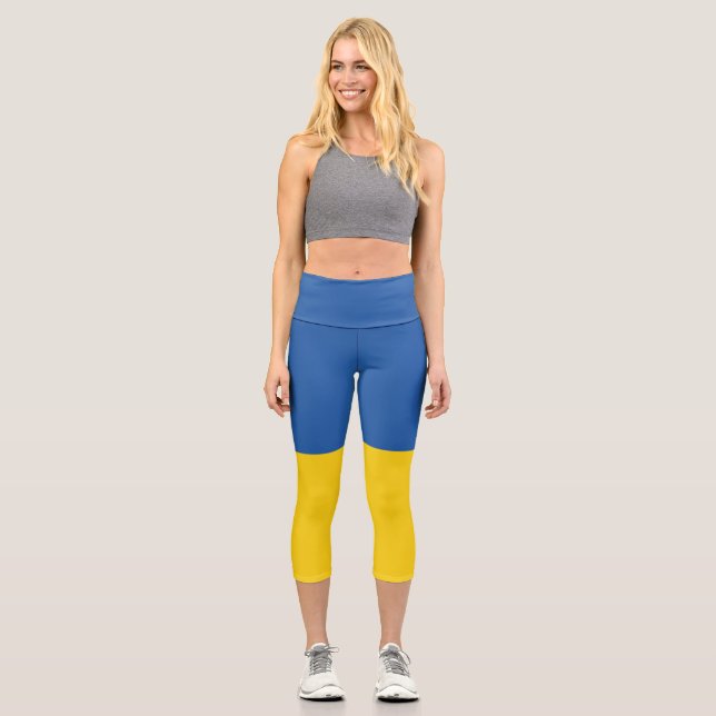 Flagge der Ukraine Capri Leggings (Vorderseite)