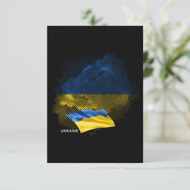 Flagge der Ukraine Dankeskarte (Stehend Vorderseite)