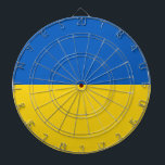 Flagge der Ukraine Dartscheibe<br><div class="desc">Flagge der Ukraine: Die Farben sind mit der ukrainischen Landschaft verbunden, die blauen und gelben horizontalen Bänder symbolisieren den blauen Himmel auf den Weizenfeldern.</div>