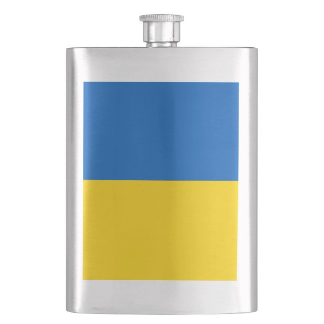 Flagge der Ukraine Flachmann (Vorderseite)