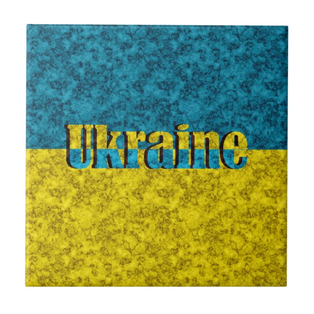 Flagge der Ukraine Fliese (Vorderseite)