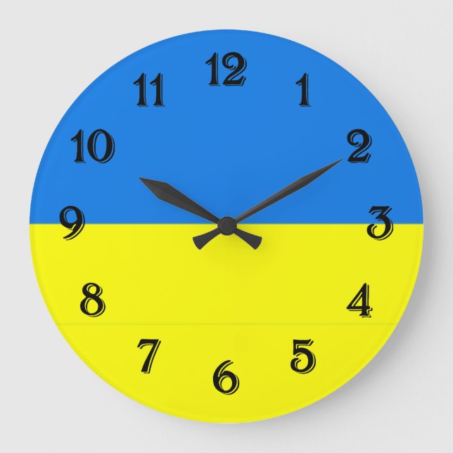 Flagge der Ukraine Große Wanduhr (Vorderseite)