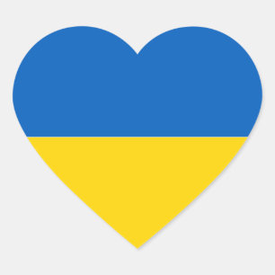 Flagge der Ukraine Herzsticker Herz-Aufkleber