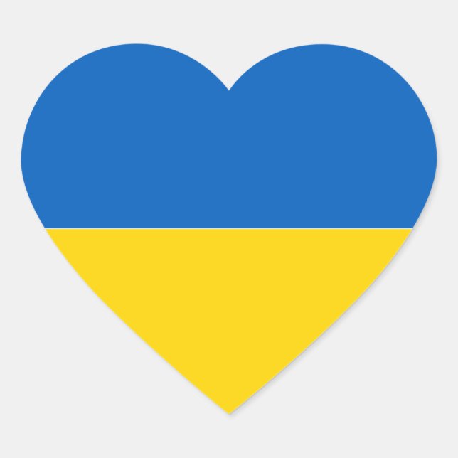 Flagge der Ukraine Herzsticker Herz-Aufkleber (Vorderseite)