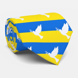 Flagge der Ukraine Krawatte Friedenstaube