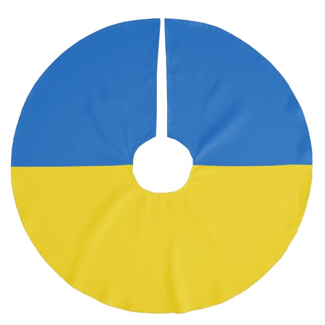 Flagge der Ukraine Polyester Weihnachtsbaumdecke (Vorderseite)