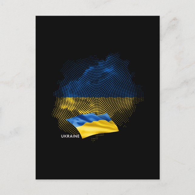 Flagge der Ukraine Postkarte (Vorderseite)