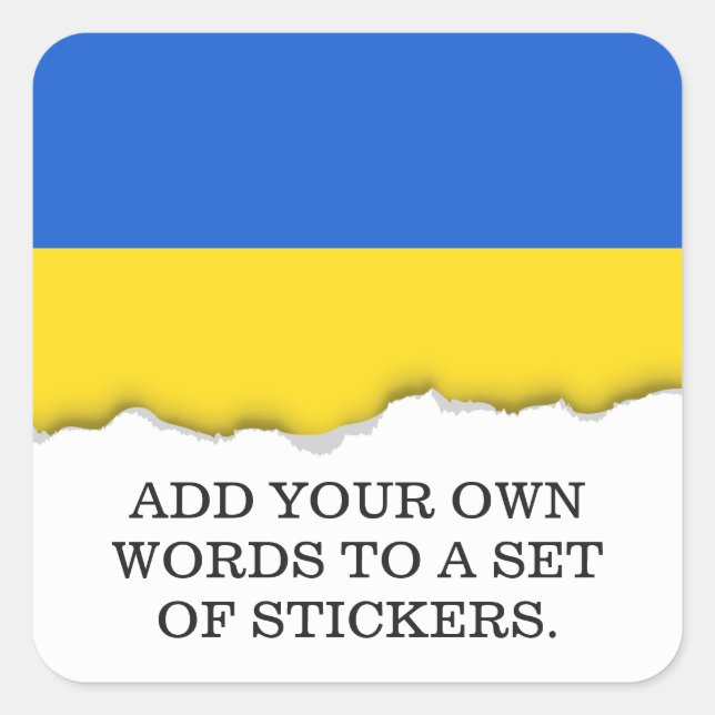 Flagge der Ukraine Quadratischer Aufkleber (Vorderseite)