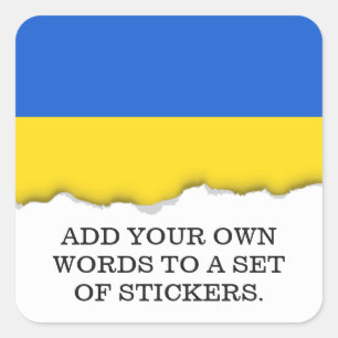 Flagge der Ukraine Quadratischer Aufkleber