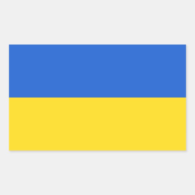 Flagge der Ukraine Rechteckiger Aufkleber (Vorderseite)