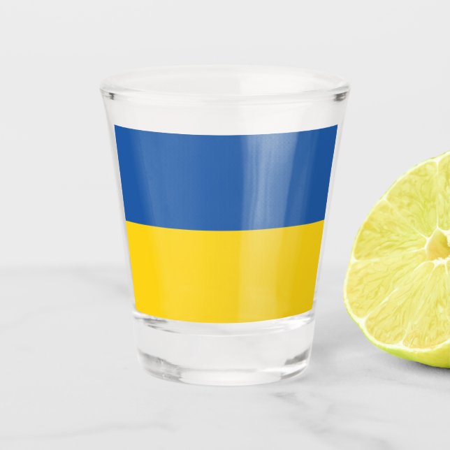 Flagge der Ukraine Schnapsglas (Vorderseite)