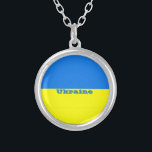 Flagge der Ukraine Silberverschraubte Kette Versilberte Kette<br><div class="desc">Ukraine-Flagge,  mit einem Etikett versehen</div>