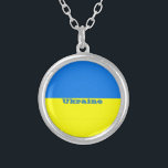 Flagge der Ukraine Silberverschraubte Kette Versilberte Kette<br><div class="desc">Ukraine-Flagge,  mit einem Etikett versehen</div>
