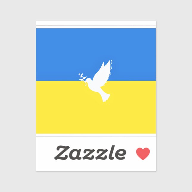 Flagge der Ukraine Sticker Taube des Friedens - Fr (Blatt)