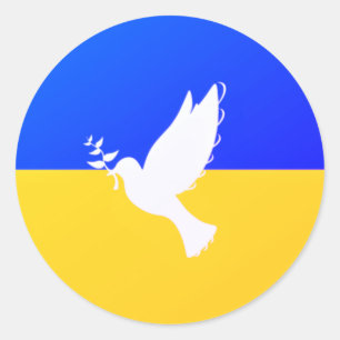 Flagge der Ukraine - Taube des Friedens - Freiheit Runder Aufkleber
