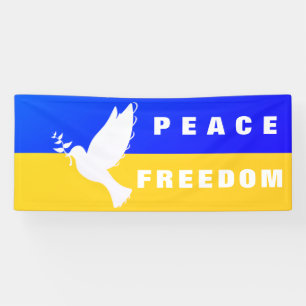 Flagge der Ukraine - Taube des Friedens - Frieden  Banner