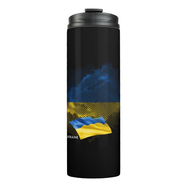 Flagge der Ukraine Thermosbecher (Vorderseite)
