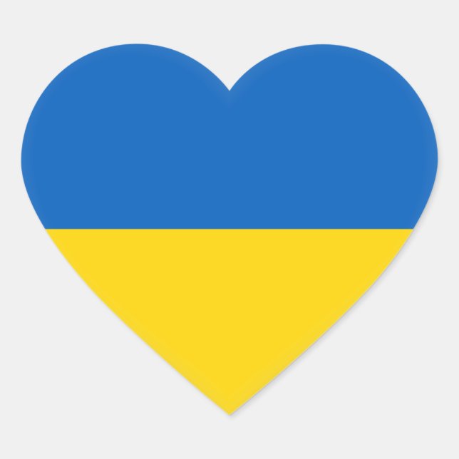 Flagge der Ukraine (Ukrainisch) Herz-Aufkleber (Vorderseite)