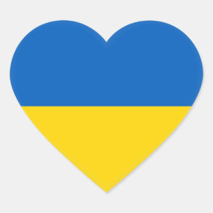 Flagge der Ukraine (Ukrainisch) Herz-Aufkleber
