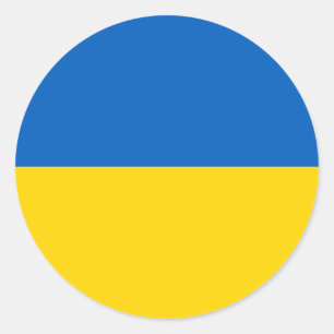 Flagge der Ukraine (Ukrainisch) Runder Aufkleber