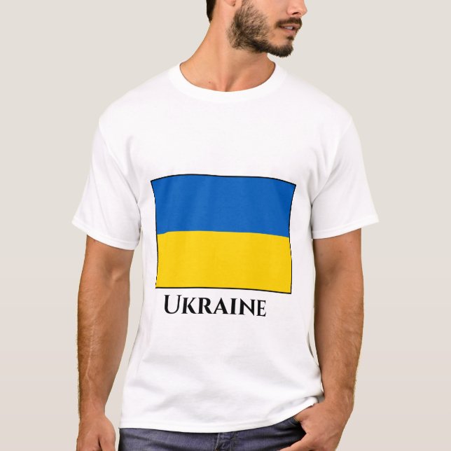 Flagge der Ukraine (Ukrainisch) T-Shirt (Vorderseite)