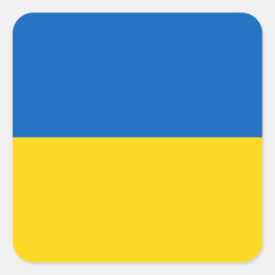 Flagge der Ukraine - ukrainische Flagge - П р а о Quadratischer Aufkleber
