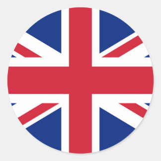 Flagge der Union Jack im Vereinigten Königreich -  Runder Aufkleber