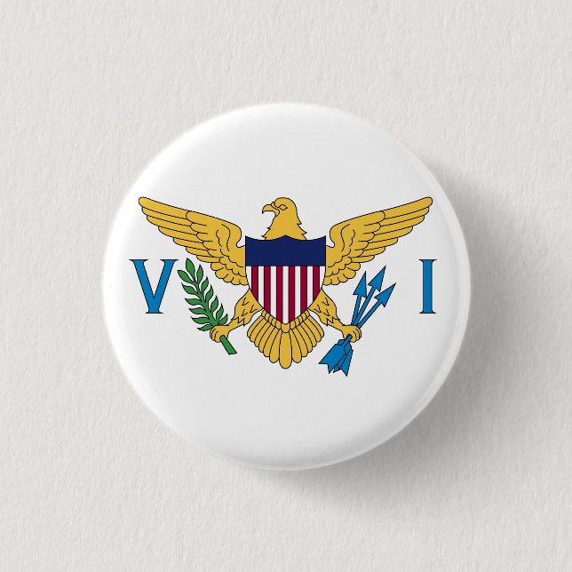 Flagge der US-Jungfrau Button (Vorderseite)
